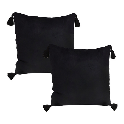 Black vintage butterfly tassel throw pillow from SOGA, featuring decorative tassels and a stylish design for home decor.