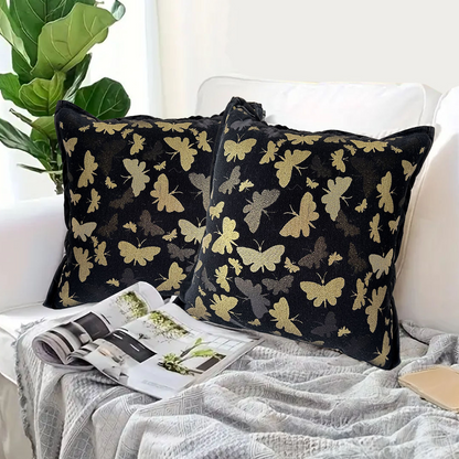 Start2Finish SOGA vintage butterfly throw pillow with covers, 17.7 inches, home decor accent with floral butterfly design.