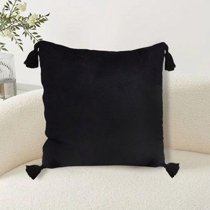 Start2Finish SOGA 2X black vintage butterfly tassel throw pillow with decorative tassels and embroidered butterfly design for home decor.