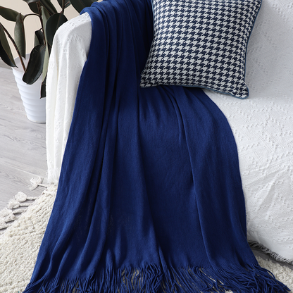 Royal blue acrylic throw blanket from Start2Finish&