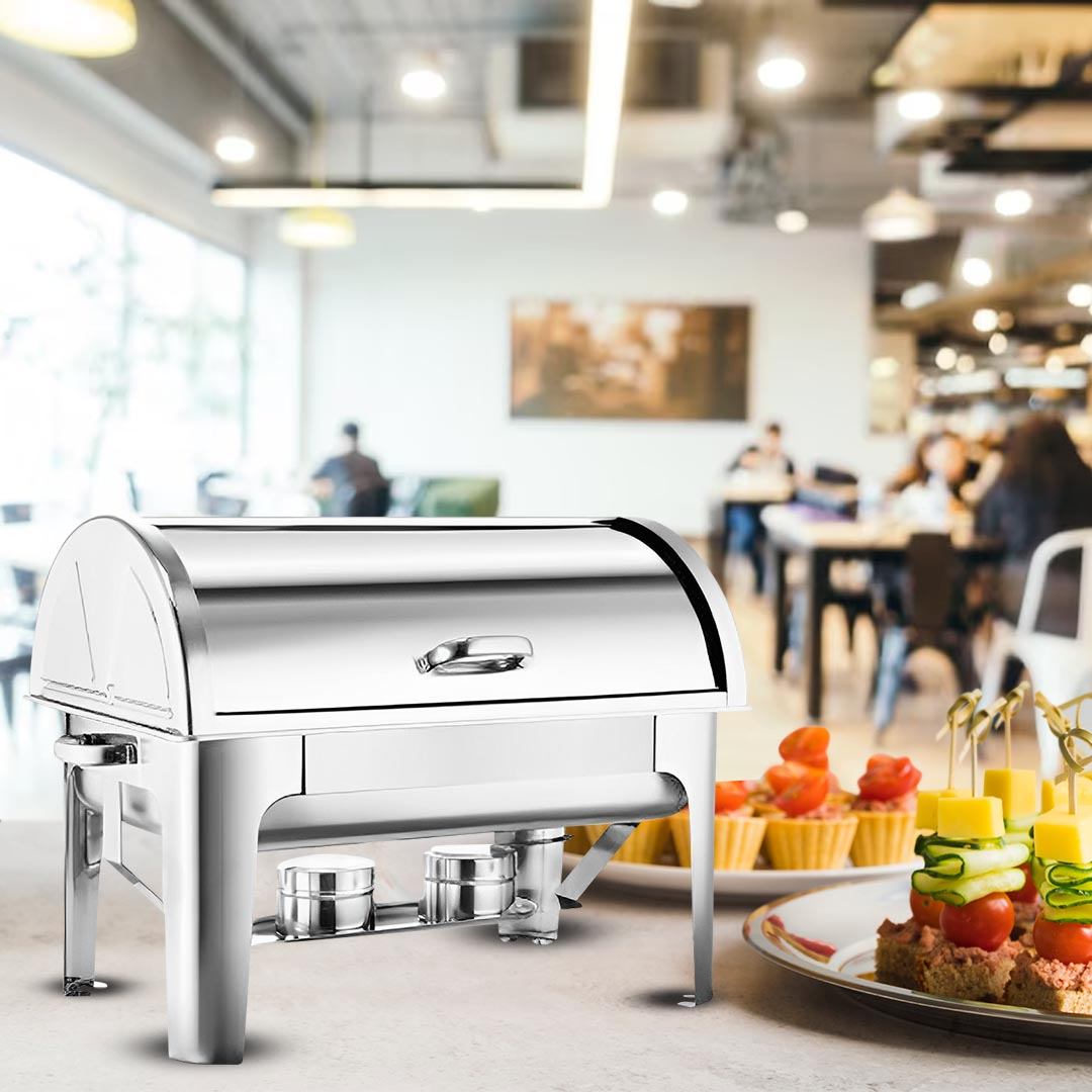 Start2Finish SOGA 4X 1.19-gallon chafing dish with dual tray top, home food serving and warming solution.