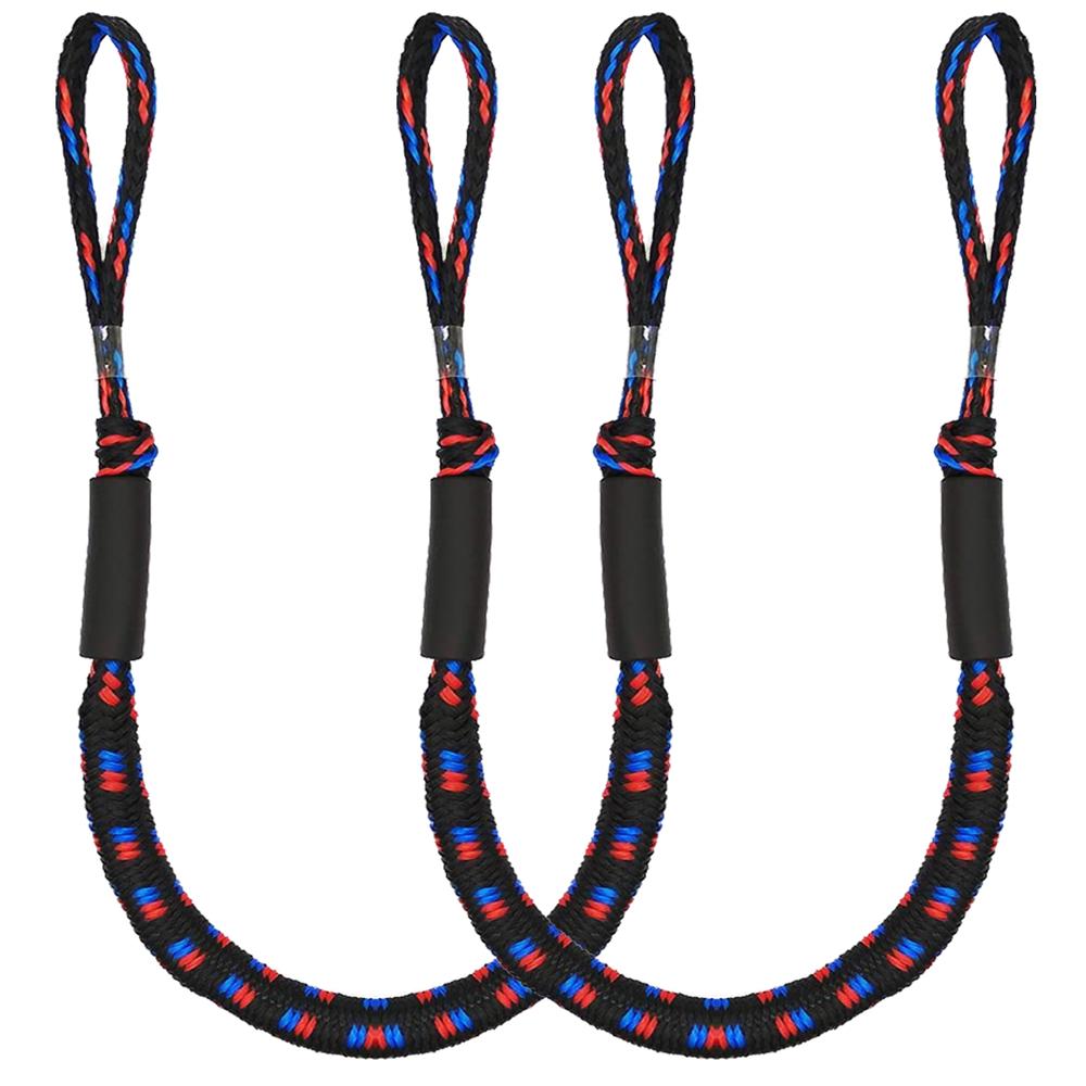 Pink Iolaus 2-piece bungee dock line set with marine mooring ropes for pontoon and kayak docking, durable outdoor marine gear.