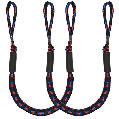 Pink Iolaus 2-piece bungee dock line set with marine mooring ropes for pontoon and kayak docking, durable outdoor marine gear.
