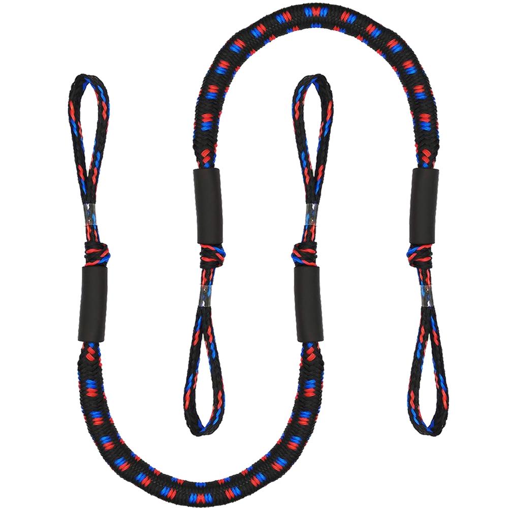 Pink Iolaus 2-pack bungee dock lines for marine mooring, suitable for pontoon boats and kayaks, with durable outdoor design.