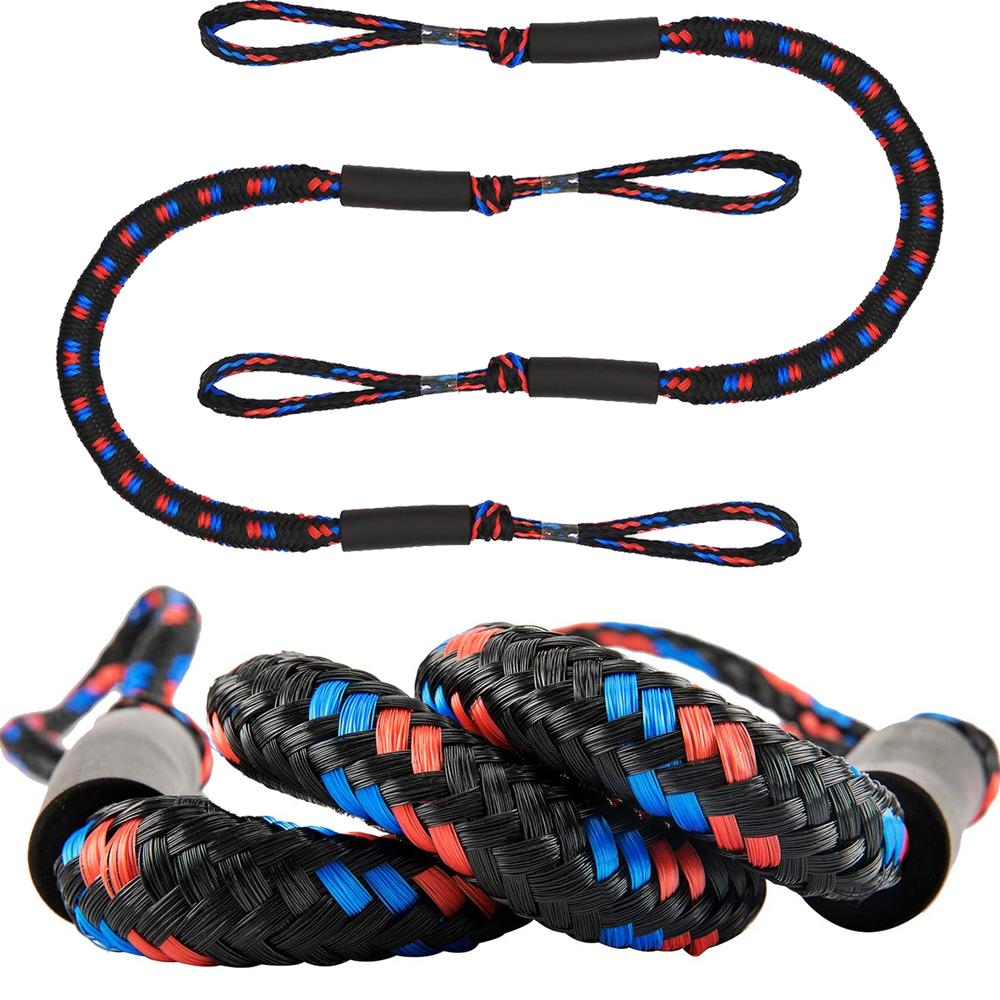 Pink Iolaus 2-pack bungee dock lines for marine mooring, suitable for pontoon boats and kayaks, with durable marine-grade construction.