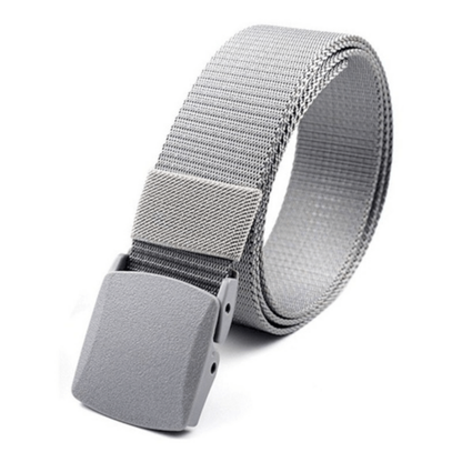 Black Lavender XGear tactical adjustable nylon belt with plastic buckle, showing the belt laid flat with the buckle visible.