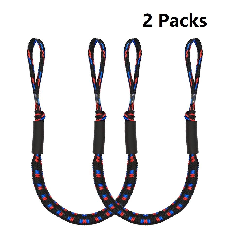 Pink Iolaus 2-pack bungee dock lines for marine mooring, suitable for pontoon and kayak mooring, outdoor sports and boating.