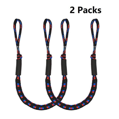 Pink Iolaus 2-pack bungee dock lines for marine mooring, suitable for pontoon and kayak mooring, outdoor sports and boating.