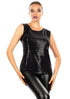 Black Lurex tank top from Byzantium Hemera&
