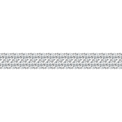 Start2Finish AGI Certified 10 CTW round lab-grown diamond tennis bracelet in 14k white gold over sterling silver with double row offset design.