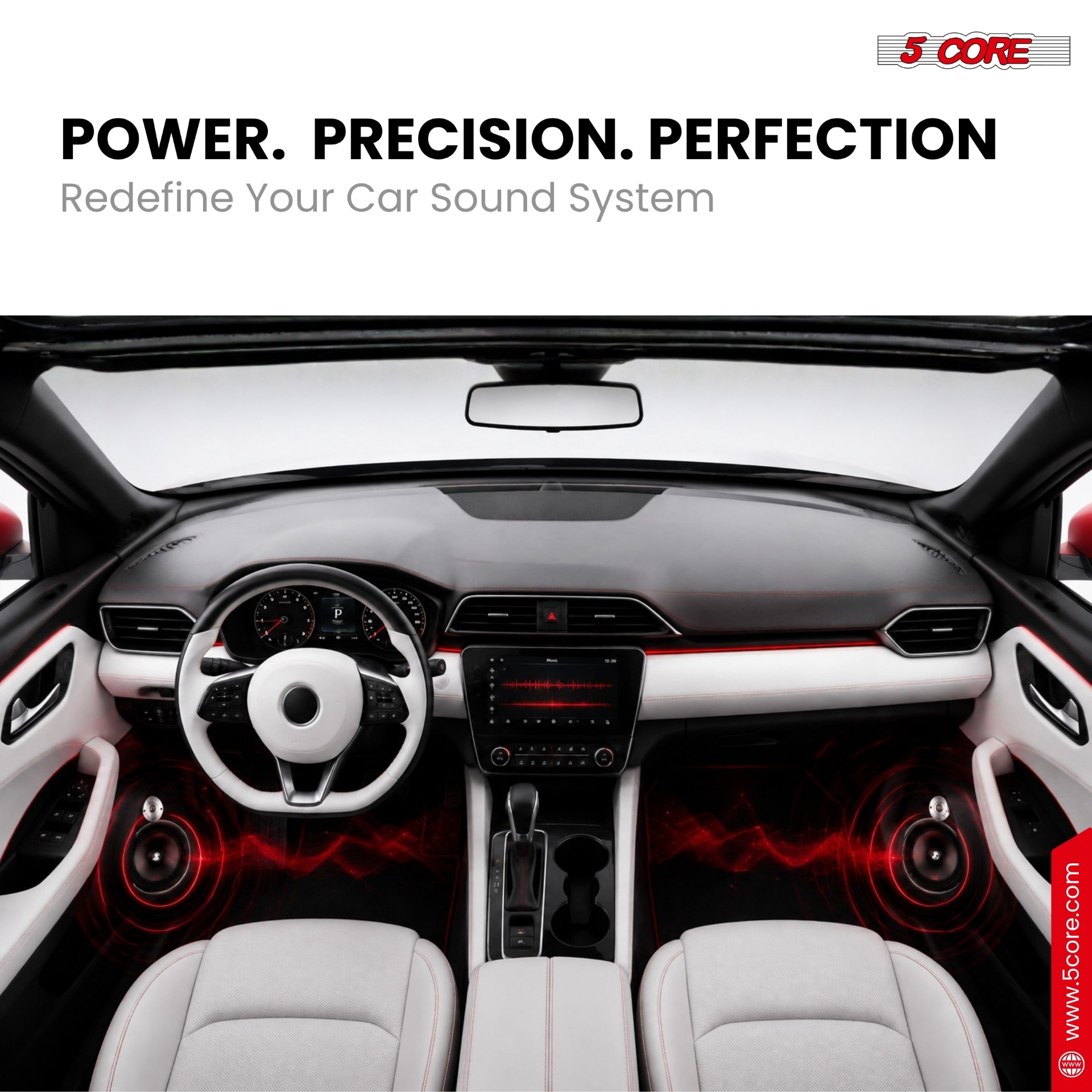 Start2Finish 5 core mid-range car speaker package with 2x 6.5-inch midrange speakers and 2 aluminum bullet tweeters for automotive audio.