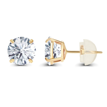 Start2Finish 1.50 CTW AGI Certified lab-grown diamond stud earrings in 14K white or yellow gold, F-G color, VS clarity.