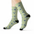 Yellow Pandora Alien Yoga Socks featuring colorful alien and space-themed designs on comfortable, stretchy sock material.
