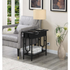 Start2Finish Omega flip top end table with built-in charging station showing a sleek wooden surface and accessible charging ports.