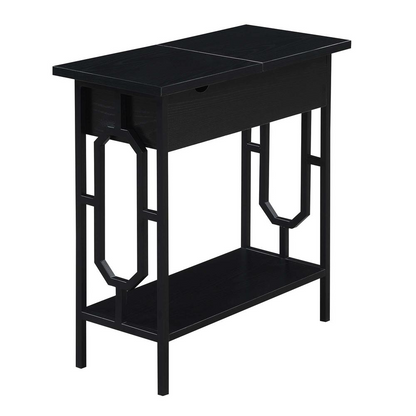 Omega flip top end table with built-in charging station by Start2Finish, featuring a modern design and functional surface.
