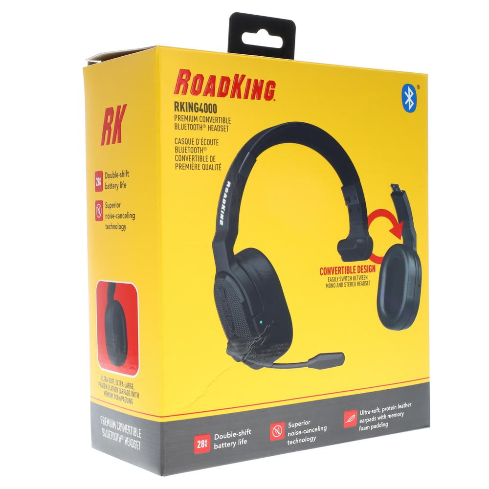 Start2Finish wireless Bluetooth noise-canceling trucker headset, mono to stereo with over-ear design and microphone for clear calls.