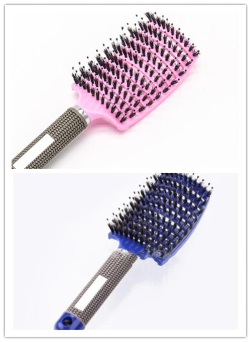 CJDropshipping anti-knot hairbrush for women, detangling and styling with a ergonomic handle and soft bristles.