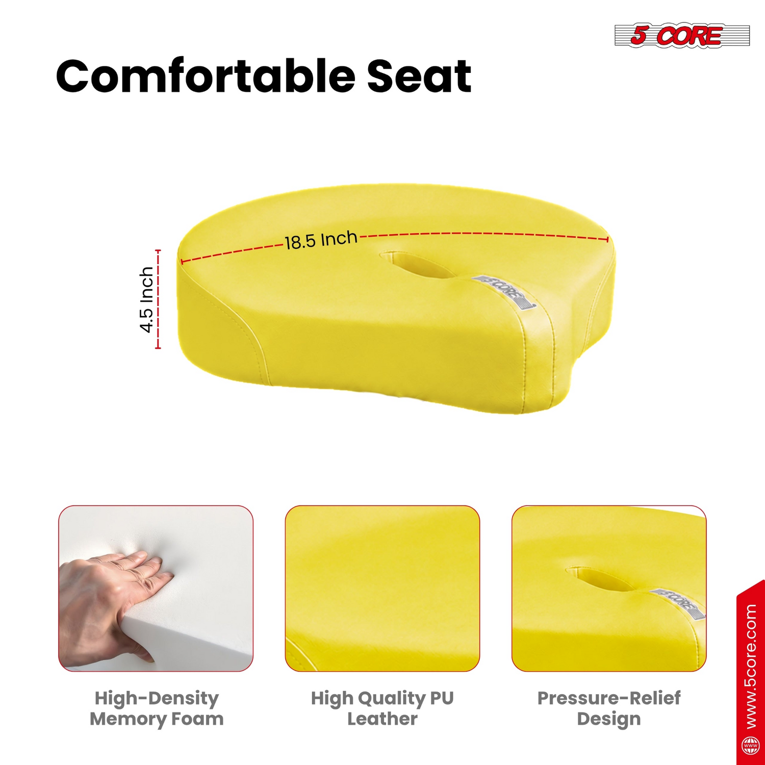 Start2Finish 5-core drum throne with 4.5-inch padded seat, adjustable height, used by drummers for comfortable seating during performances.