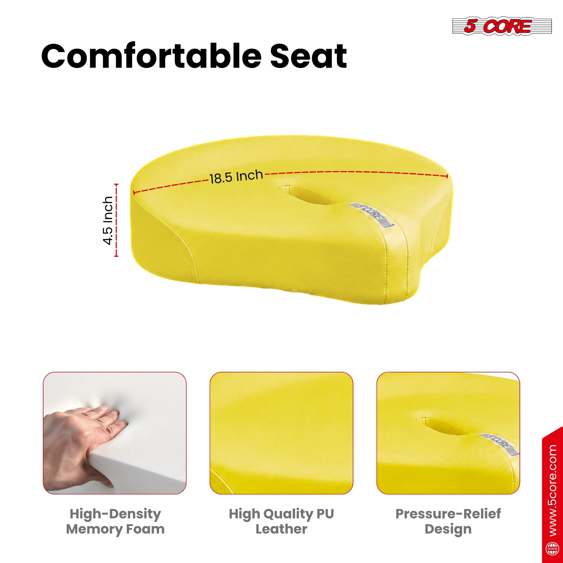 Start2Finish 5-core drum throne with 4.5-inch padded seat, adjustable height, used by drummers for comfortable seating during performances.