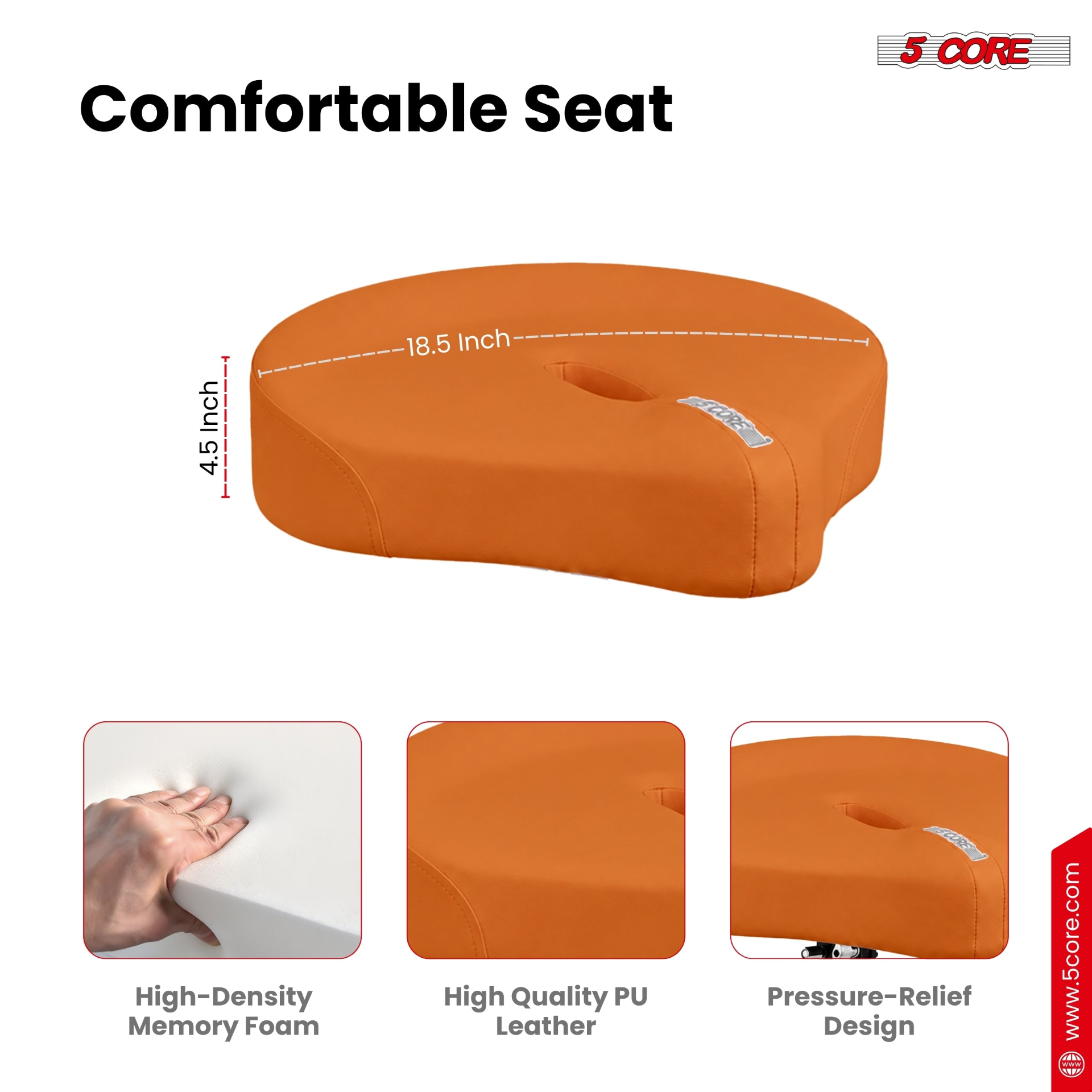 Start2Finish 5 core drum throne with 4.5-inch padded seat and adjustable height, designed for comfortable drumming sessions.