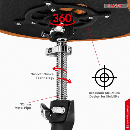 Start2Finish 5 Core Drum Throne with 4.5-inch padded seat, adjustable height, and sturdy frame for drummers.