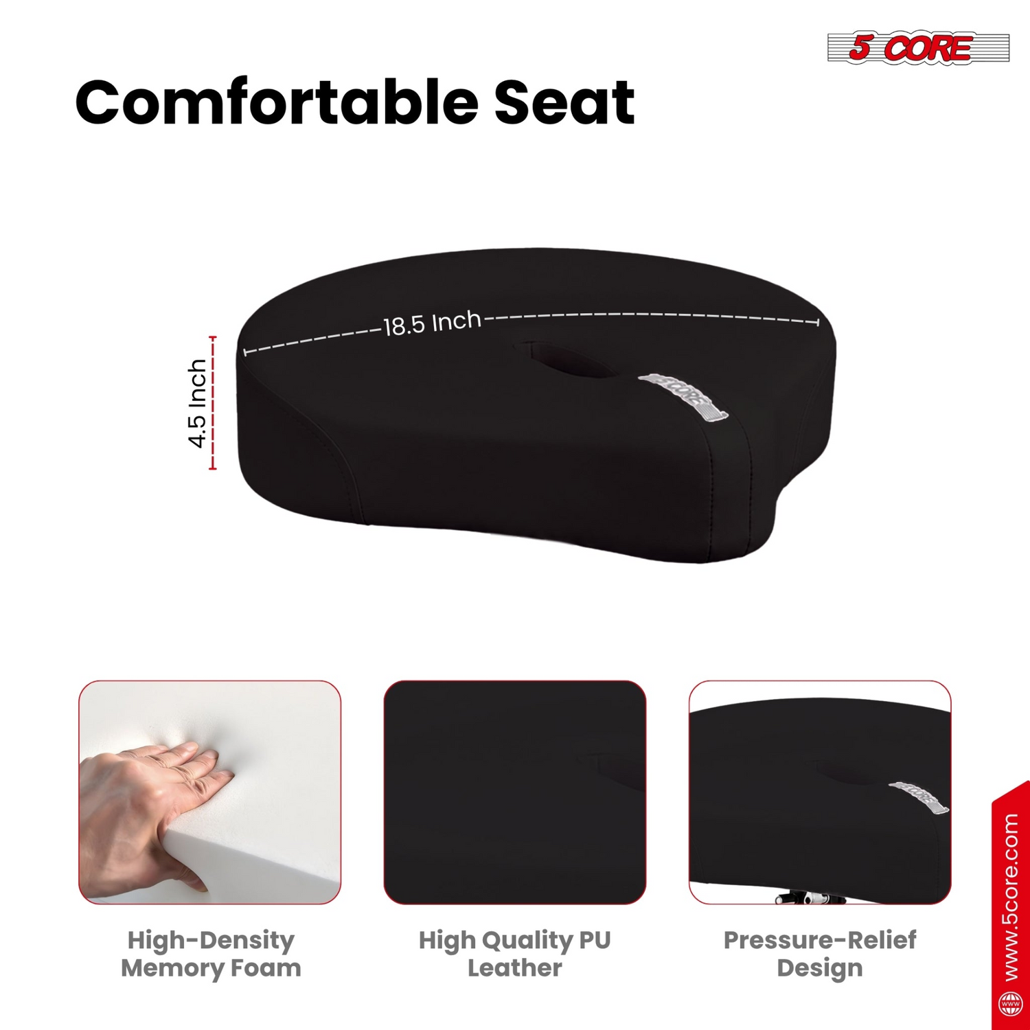 Start2Finish 5 Core Drum Throne with 4.5-inch padded seat and adjustable height, ideal for drummers and musical instruments.
