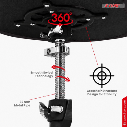 Start2Finish 5-core drum throne with 4.5-inch padded seat, adjustable height, designed for drummers and musical instrument use.
