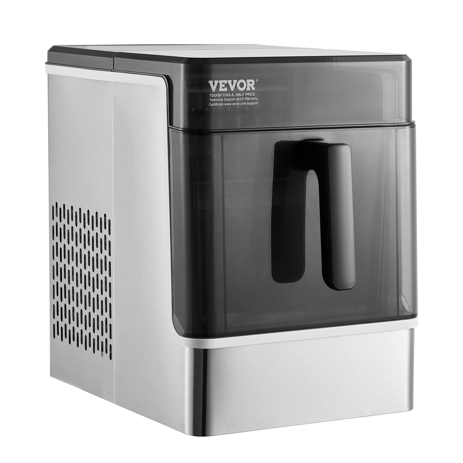 Start2Finish VEVOR countertop ice maker producing 32 ice cubes in 15 minutes, with three ice sizes, ideal for home or office use.