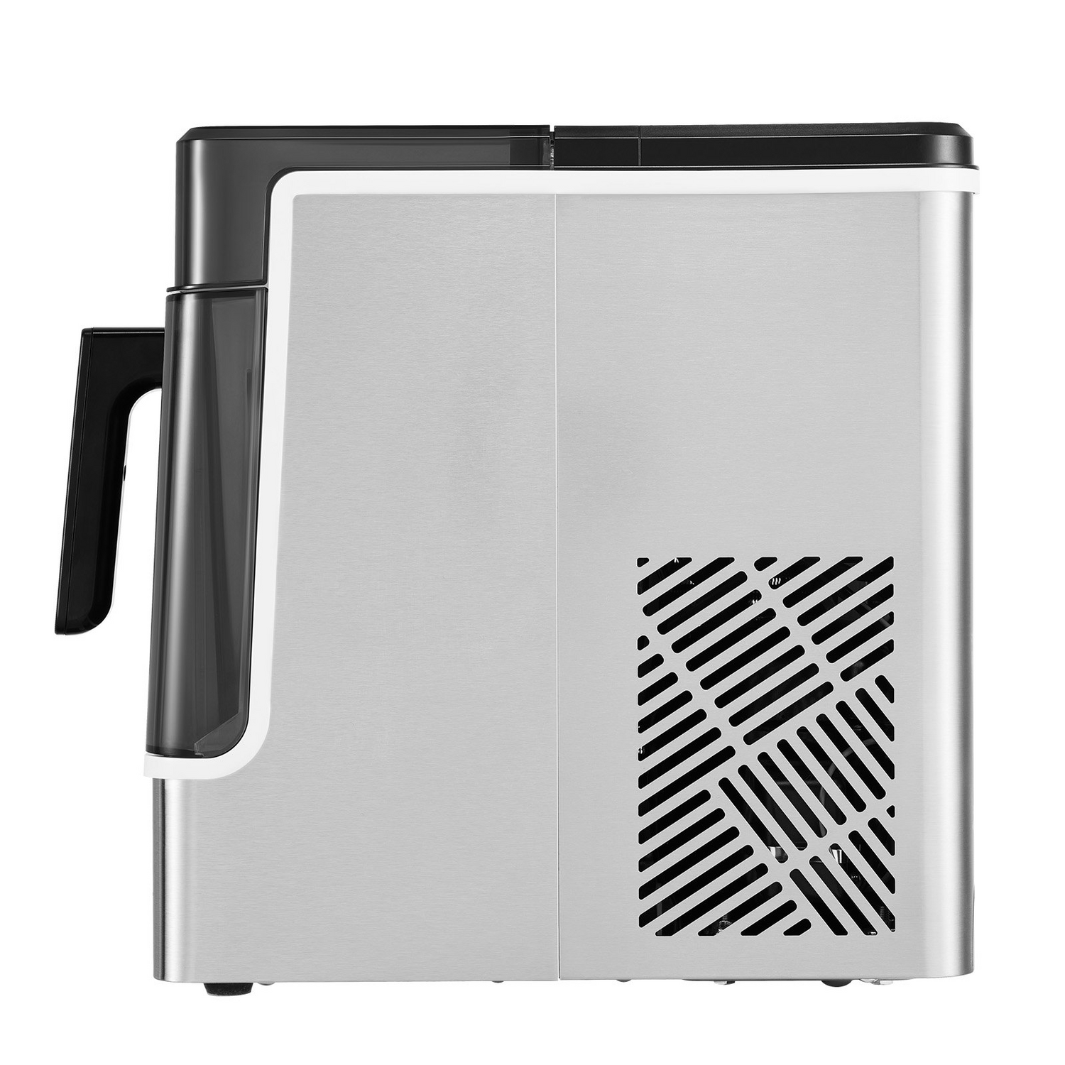 Start2Finish VEVOR countertop ice maker producing 32 ice cubes in 15 minutes, with three size options, ideal for home or office use.