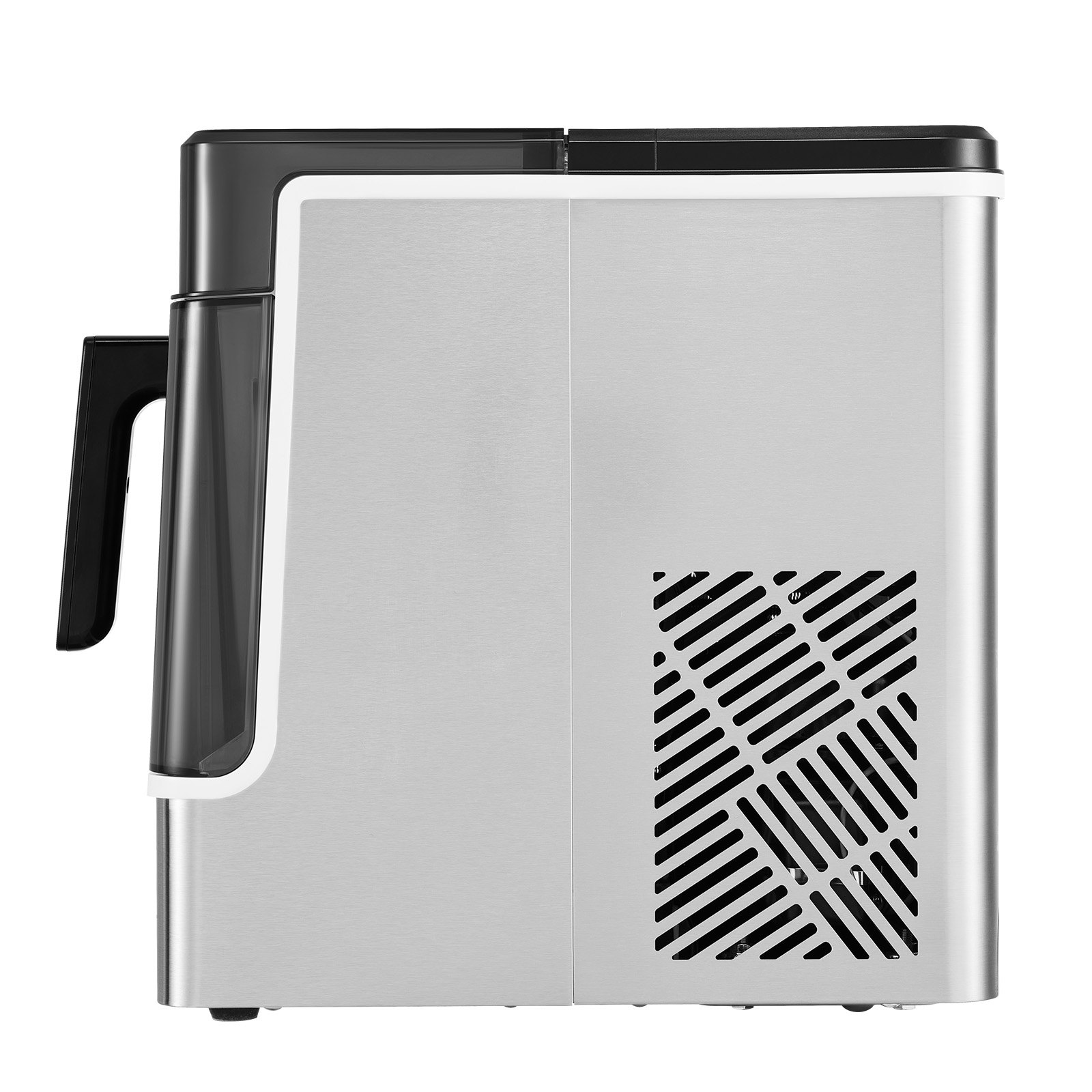 Start2Finish VEVOR countertop ice maker producing 32 ice cubes in 15 minutes, with three size options, ideal for home or office use.