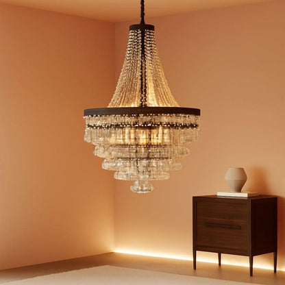 Antique Bronze Crystal Chandelier 10 Lights Farmhouse