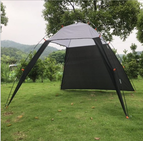 Maroon Asteria waterproof camping tent sunshade set up outdoors, providing shelter and shade for outdoor camping adventures.