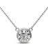 AGI Certified 3.50 CTW round brilliant lab-grown diamond bezel pendant in 14K white gold, featuring a sparkling center stone.