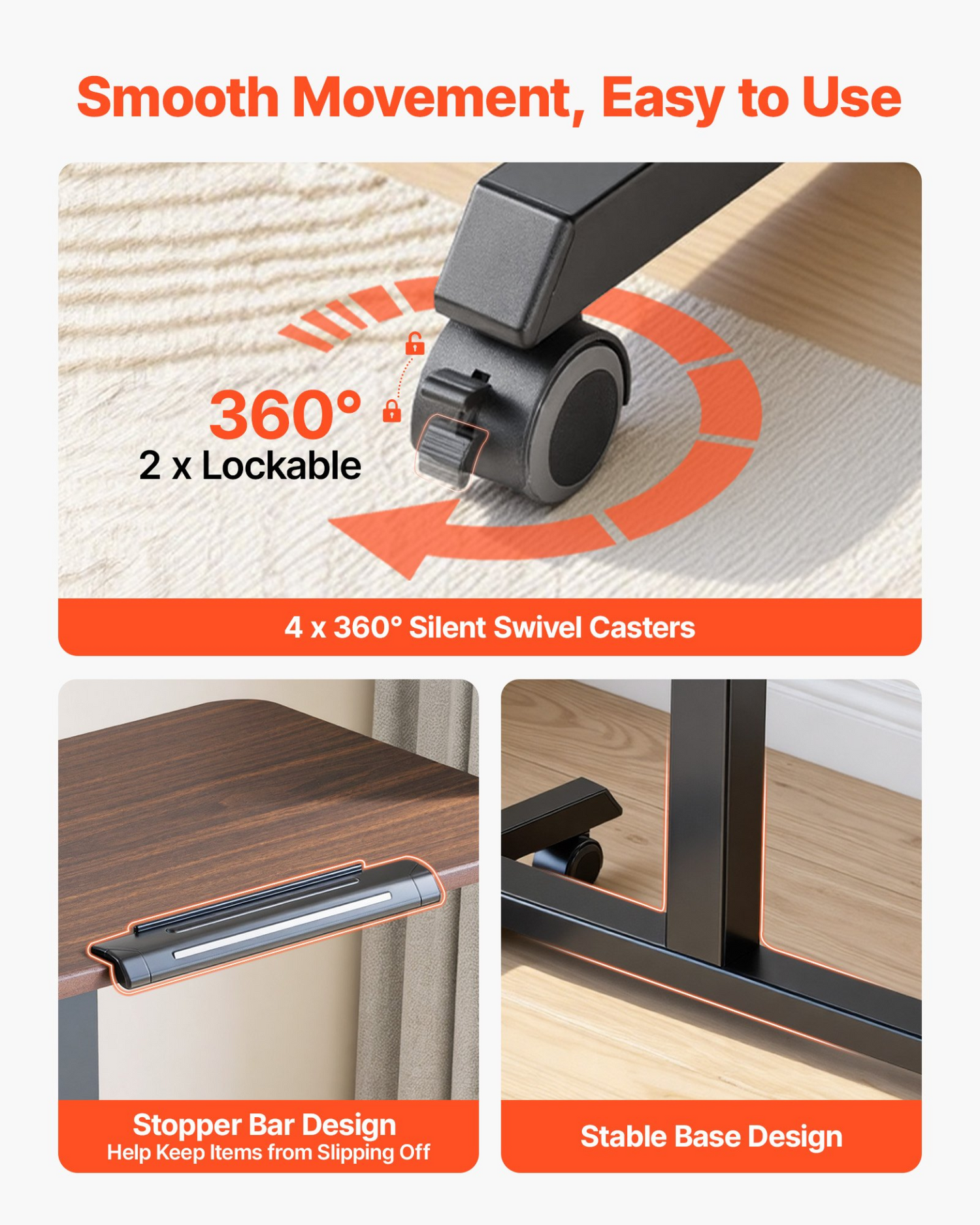 Start2Finish VEVOR adjustable standing desk with tilting desktop, mobile workstation on casters, compact computer sit-stand furniture