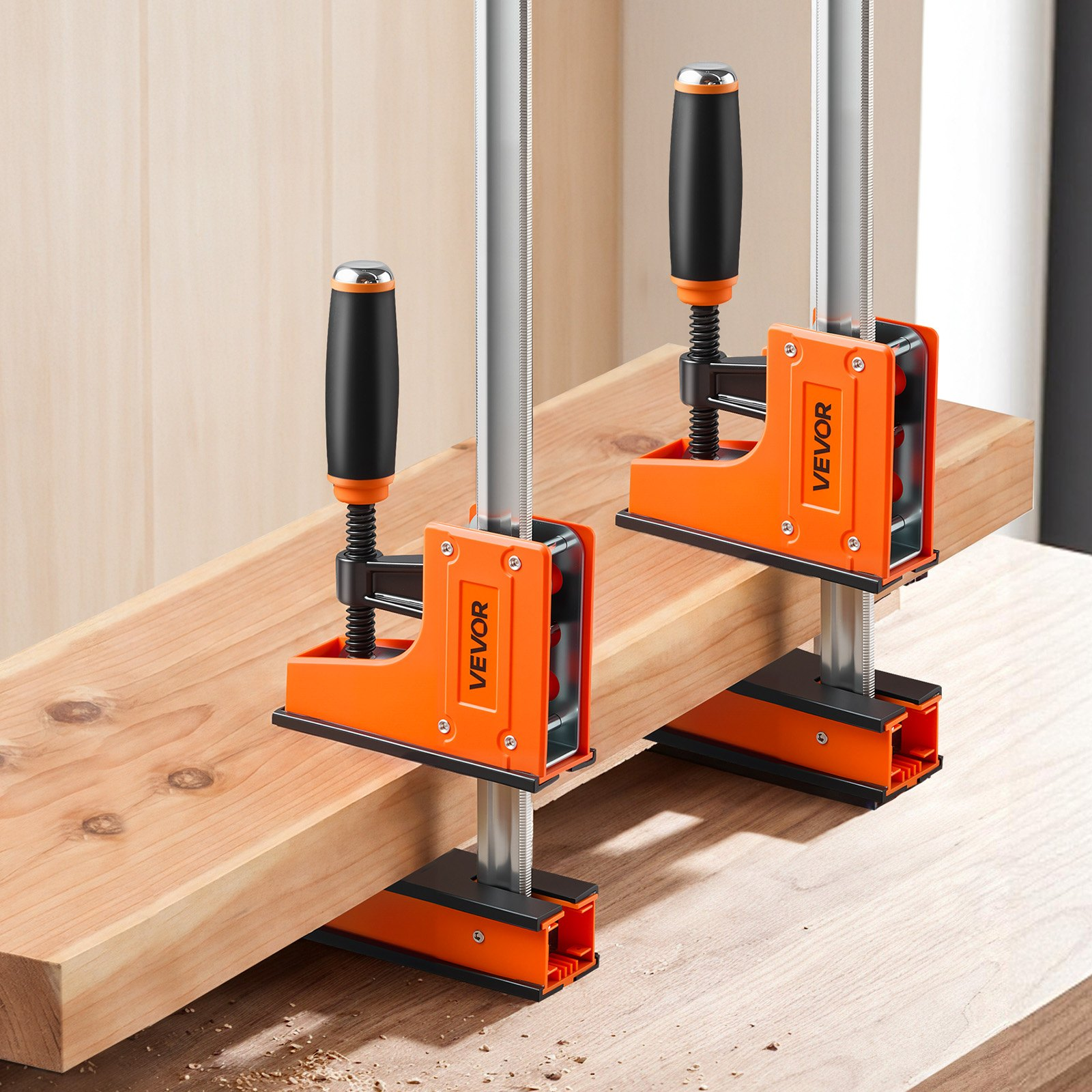 Start2Finish VEVOR wood and metalworking bar clamps, 24” and 31” F clamps with rubber pads and ergonomic handles.