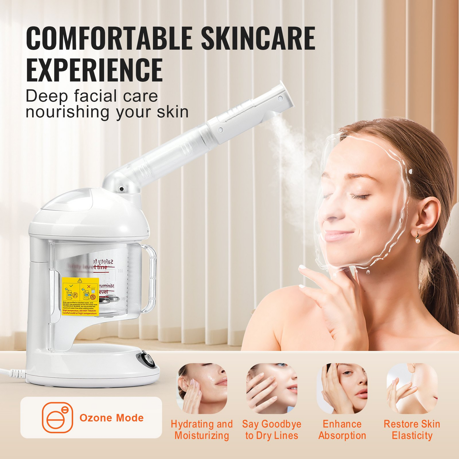 Start2Finish VEVOR 2-in-1 professional hair and facial steamer with detachable bonnet, nano ionic, UV ozone, and 360° sprayer.