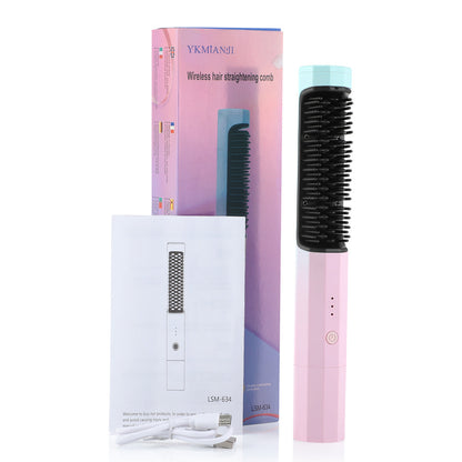 Wireless rechargeable hair straightening comb by CJDropshipping, designed for kids and babies with a sleek, compact style.