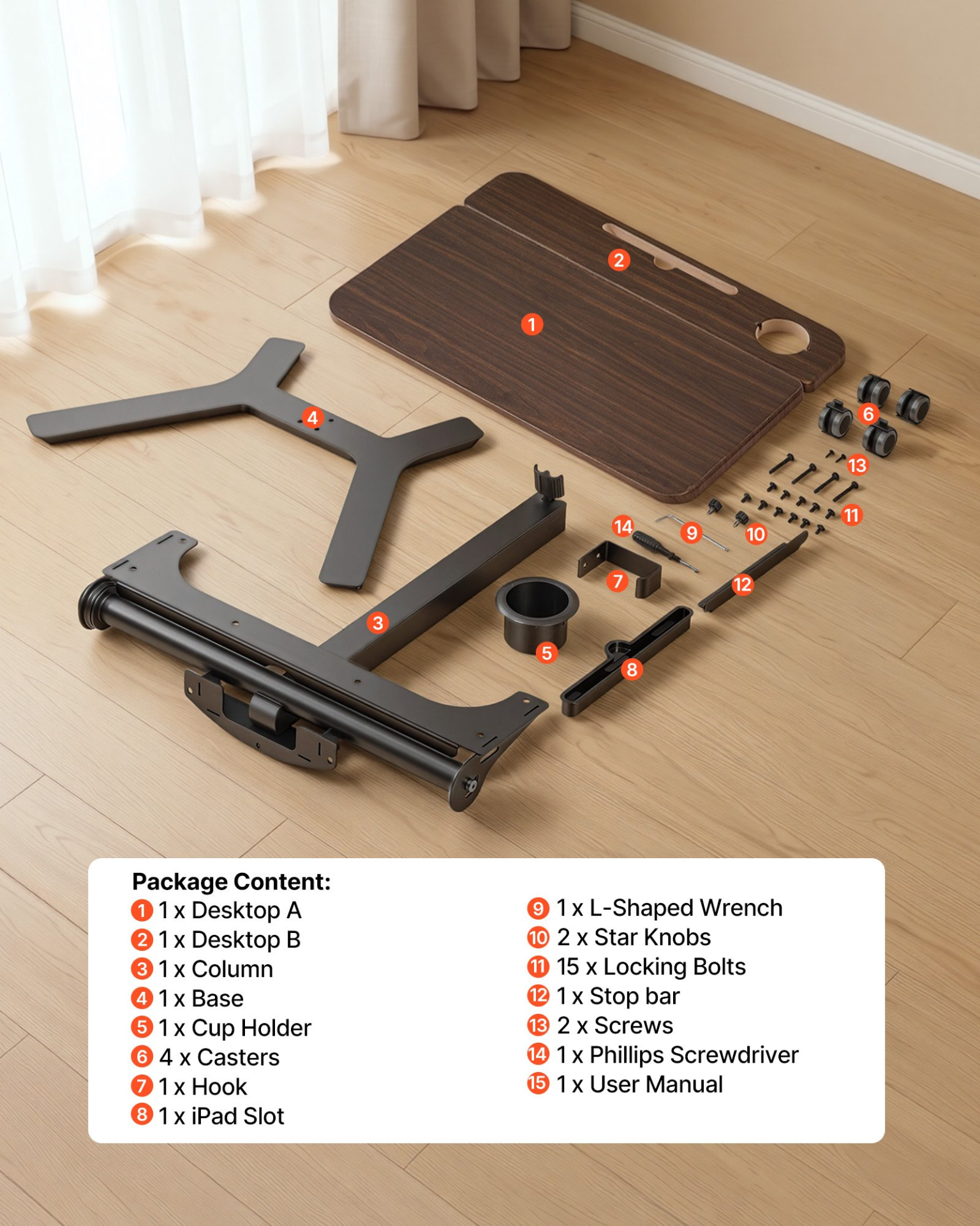 Start2Finish VEVOR adjustable standing desk with tilting desktop, mobile design, pneumatic lift, and foot pedal for ergonomic work.