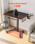 Start2Finish VEVOR adjustable standing desk with casters, small mobile workstation, pneumatic lift, hook, and foot pedal for home office use.
