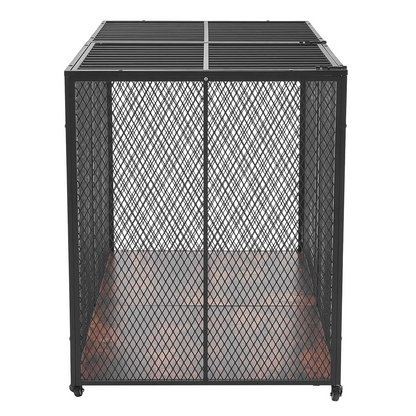 Start2Finish VEVOR 64-inch heavy-duty steel dog crate with double doors, lockable wheels, suitable for large, high-anxiety breeds.
