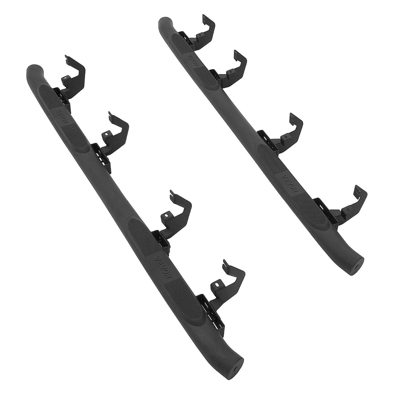 Start2Finish VEVOR black steel running boards for Chevy GMC 1500-3500HD crew cab, non-slip, rustproof side steps.