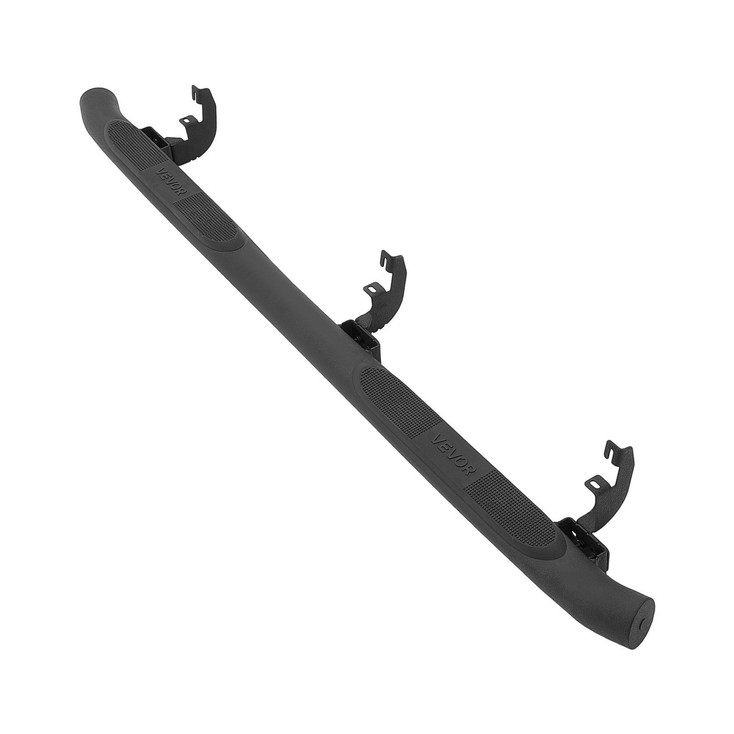 Start2Finish VEVOR 3-inch black steel running boards for Chevy Colorado and GMC Canyon crew cab, with non-slip surface and rustproof coating.