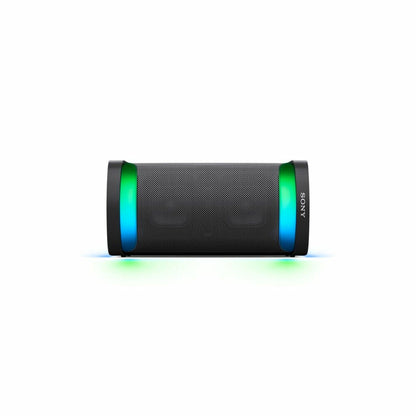 Portable Sony SRSXP500B.CEL speaker showing rugged design and control buttons, ideal for outdoor listening.