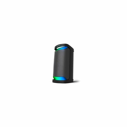 Portable Sony SRSXP500B.CEL speaker with rugged design and control buttons, ideal for outdoor listening in consumer electronics.