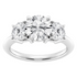 Start2Finish AGI Certified 1 CTW lab-grown diamond three-stone engagement ring in 14K white gold over sterling silver, with round diamonds.