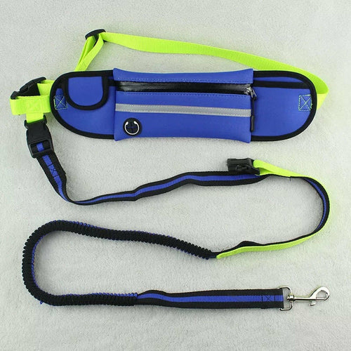 Maroon Asteria waterproof pet waist bag with reflective strip, sports traction rope, ideal for outdoor walks with dogs.