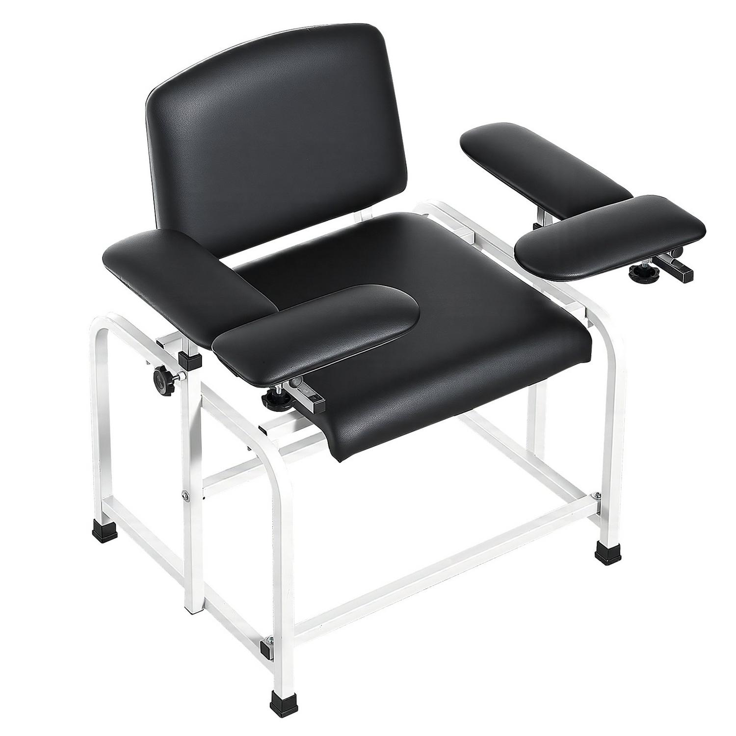 Start2Finish VEVOR phlebotomy chair with padded seat, adjustable armrests, PVC leather, designed for blood draws in medical clinics.