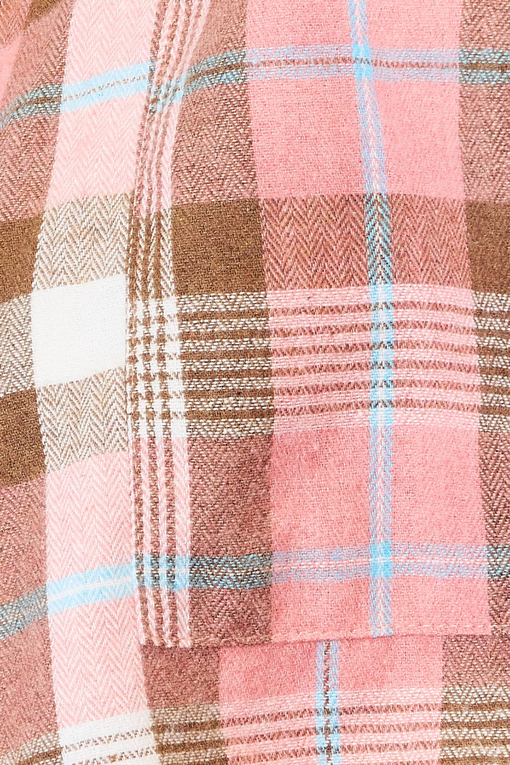 Pear Daisy double take plaid long sleeve button-up shirt with collar, perfect for casual home and garden wear.