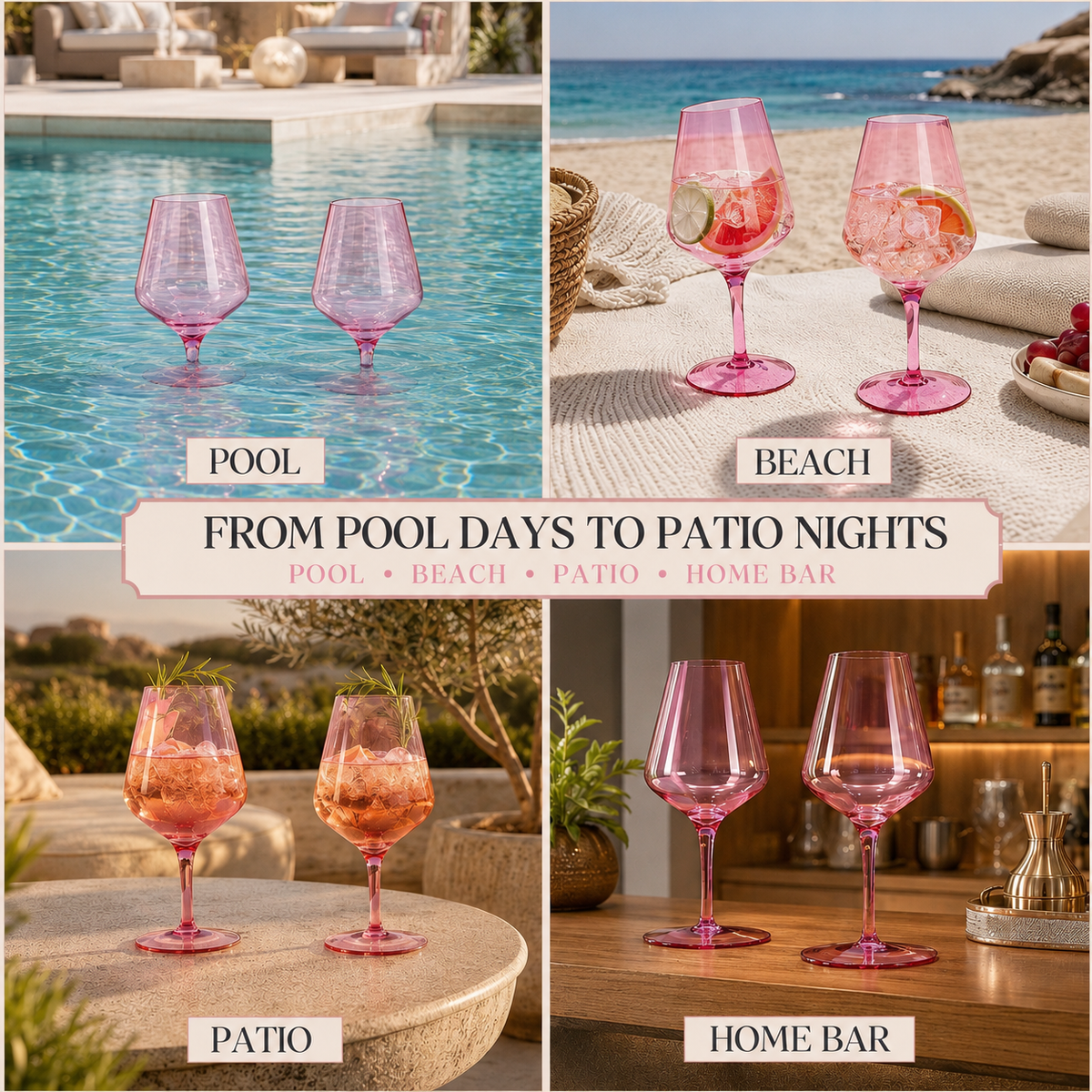 Floating Wine Glasses for Pool (18 Oz | Set of 2)