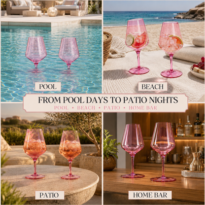 Floating Wine Glasses for Pool (18 Oz | Set of 2)